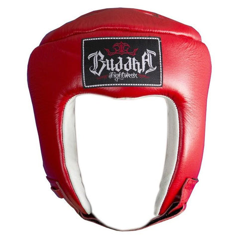 Casco Rojo Homologado Competición Thailand Piel Muay Thai Boxeo MMA Kick Boxing K1 - Buddha