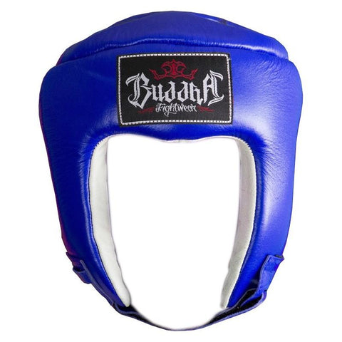 Casco Azul Homologado Competición Thailand Piel Muay Thai Boxeo MMA Kick Boxing K1 - Buddha