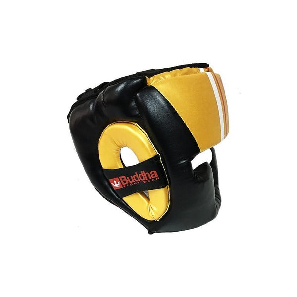Casco Training Negro/Oro Boxeo Muay Thai MMA Kick Boxing - Buddha